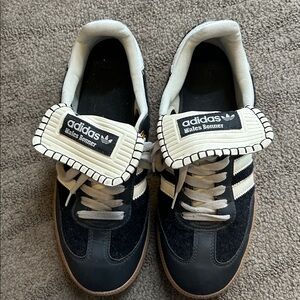 WALES BONNER x adidas Originals Samba Pony Tonal Low-Top Shoes in Black Size 8